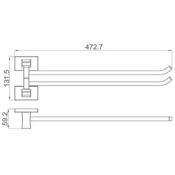 Полотенцедержатель двойной Gappo G0712 хром