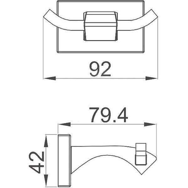 Двойной крючок Gappo G0705-20 хром