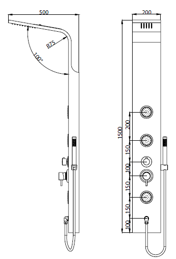 Душевая панель RGW SP-04 21140104-10 хром