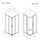 Душевой уголок Am.Pm Above W9XG-403-9090-BT 90x90 см профиль чёрный матовый стекло прозрачное
