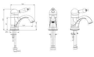 Смеситель для раковины Boheme MEDICI Ripresa Murano, белое_Комплект бронза