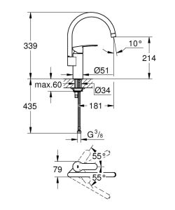 Смеситель для кухни Grohe Eurostyle Cosmopolitan 30221002 хром