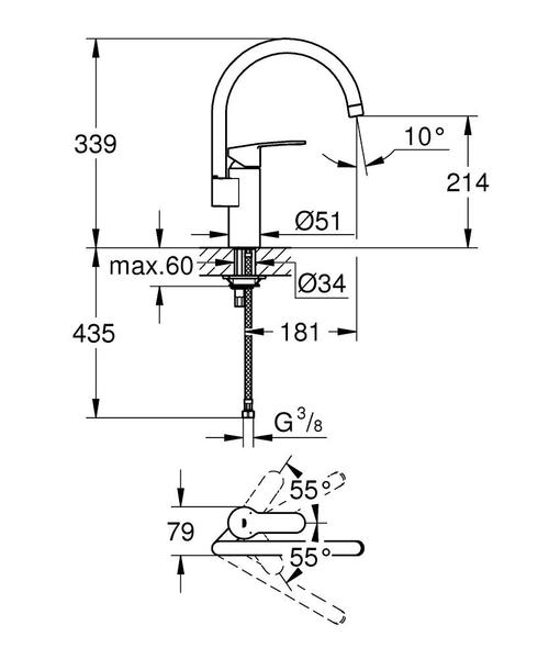 Смеситель для кухни Grohe Eurostyle Cosmopolitan 30221002 хром