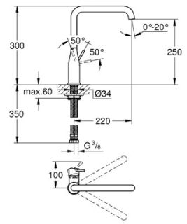 Смеситель для кухни Grohe Essence 30269000 Хром Смеситель для кухни Grohe Essence 30269000 Хром