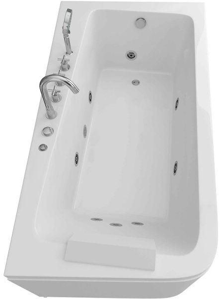 Акриловая ванна Grossman GR-17095-1R 170x95см с гидромассажем правосторонняя