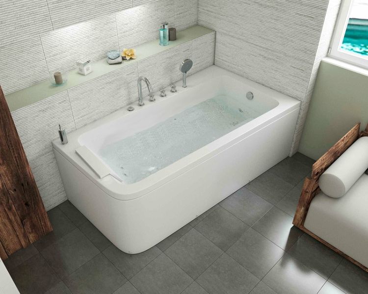 Акриловая ванна Grossman GR-17095-1R 170x95см с гидромассажем правосторонняя