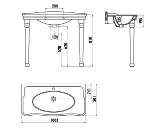 Ножки для раковины Creavit Antik KL270-00CB00E-0000 две штуки