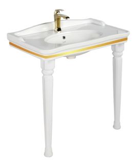 Раковина подвесная Creavit Antik AN080-00CB00E-AD00 80 см белый/золото