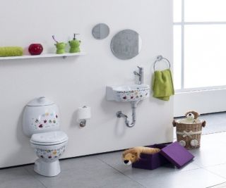 Детская раковина Creavit Cocuk CK035-00CB00E-FF00 38 см белый с декором