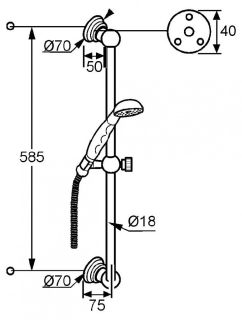 Душевой гарнитур Kludi 1926 позолоченный 2710345 Душевой гарнитур Kludi 1926 позолоченный 2710345