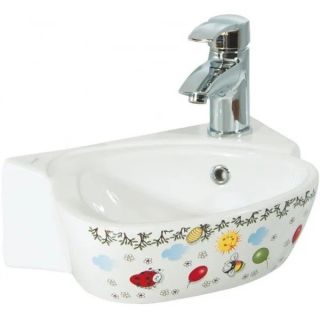 Детская раковина Creavit Cocuk CK035-00CB00E-FF00 38 см белый с декором