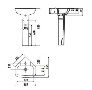 Пьедестал для раковины Creavit Corner VT253-00CB00E-0000 белый