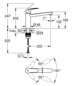 Смеситель для кухни Grohe Eurosmart 30463000 хром