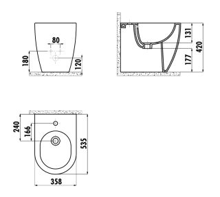 Напольное биде Creavit Free FE500-00CB00E-0000 белый