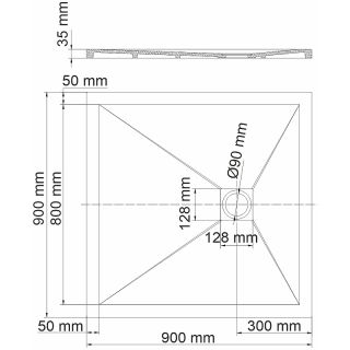 Душевой поддон из искусственного камня WasserKRAFT Dill 90x90 61T03 Черный матовый Душевой поддон из искусственного камня WasserKRAFT Dill 90x90 61T03 Черный матовый
