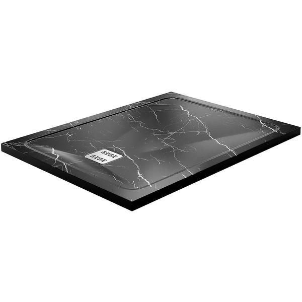 Душевой поддон из искусственного камня WasserKRAFT Neime 120х100 19T10 Черный матовый