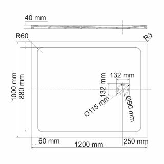 Душевой поддон из искусственного камня WasserKRAFT Neime 120х100 19T10 Черный матовый Душевой поддон из искусственного камня WasserKRAFT Neime 120х100 19T10 Черный матовый