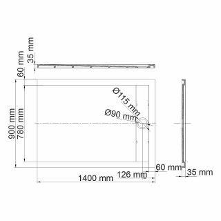 Душевой поддон из искусственного камня WasserKRAFT Neime 140х90 19T36 Черный матовый Душевой поддон из искусственного камня WasserKRAFT Neime 140х90 19T36 Черный матовый