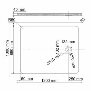 Душевой поддон из искусственного камня WasserKRAFT Rhin 120x100 44T10 Белый матовый Душевой поддон из искусственного камня WasserKRAFT Rhin 120x100 44T10 Белый матовый