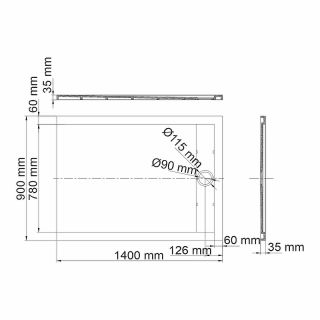 Душевой поддон из искусственного камня WasserKRAFT Wiese 140x90 84T36 Серый матовый Душевой поддон из искусственного камня WasserKRAFT Wiese 140x90 84T36 Серый матовый