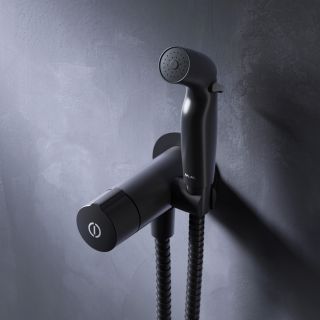 Гигиенический душ со смесителем Am.Pm X-Joy TouchReel чёрный матовый F0H85A522 Гигиенический душ со смесителем Am.Pm X-Joy TouchReel чёрный матовый F0H85A522