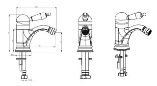 Смеситель для биде Boheme MEDICI Ripresa Murano White бронза