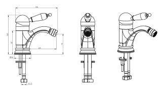 Смеситель для биде Boheme MEDICI Ripresa с прозрачным SW_Комплект бронза