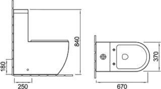 Унитаз-моноблок SantiLine SL-5011 безободковый белый Унитаз-моноблок SantiLine SL-5011 безободковый белый
