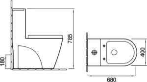 Унитаз-моноблок SantiLine SL-5012 безободковый белый