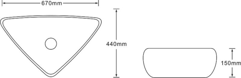 Раковина накладная SantiLine SL-7031 57см чёрный мрамор
