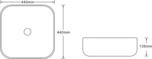 Раковина накладная SantiLine SL-7024 44см коричневый мрамор