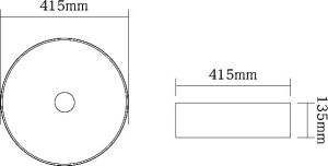 Раковина накладная SantiLine SL-7021 41см светло-серый мрамор