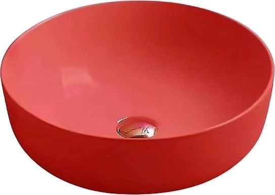Раковина накладная SantiLine SL-1054MR 41см красный матовый