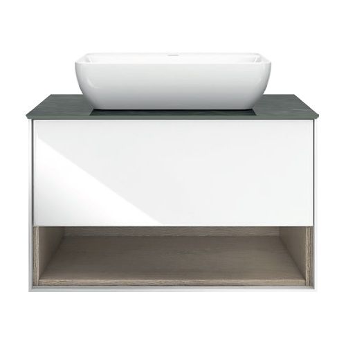 Kerama Marazzi Тумба PLAZA Modern PLB.M.80.1\WHT, подвесная 80 см,1 выдвижной ящик и открытая ниша, цв.белый