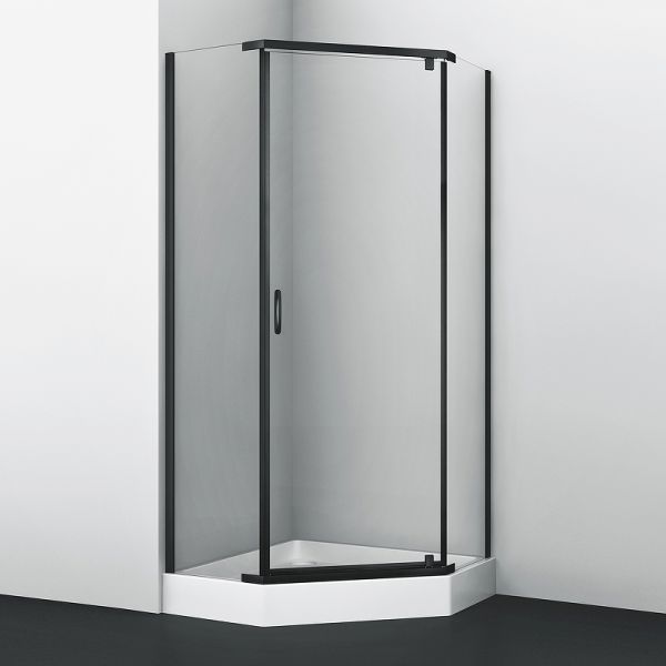 Душевой уголок WasserKRAFT Wiese 90x90 84P11 профиль Черный матовый стекло прозрачное
