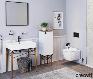 Подвесной унитаз с функцией биде Creavit Elegant EG321-00CB00E-0000 безободковый белый
