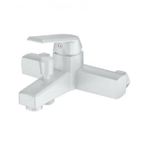 OneLife P02-300w полимерный смеситель для ванны с душ.набором, белый