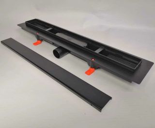 Душевой лоток Veconi Klasik Black 950 V950KB с Черной матовой решеткой под плитку Душевой лоток Veconi Klasik Black 950 V950KB с Черной матовой решеткой под плитку