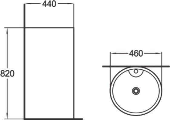 Раковина напольная SantiLine SL-4003MB 46см чёрный матовый