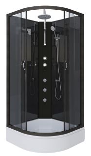 Душевая кабина Niagara NG-6501-14BKTG с гидромассажем 90x90см чёрный/тонированное