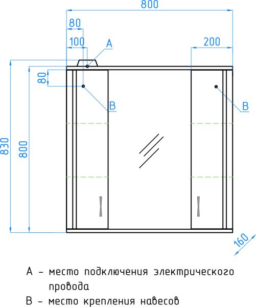 Зеркальный шкаф Style Line Панда ЛС-00000125