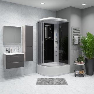 Душевая кабина Niagara NG-2510-14RF с гидромассажем 120x80см серебро/тонированное