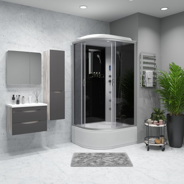 Душевая кабина Niagara NG-2510-14RF с гидромассажем 120x80см серебро/тонированное