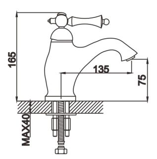 Смеситель для раковины Rose R0101 хром Смеситель для раковины Rose R0101 хром