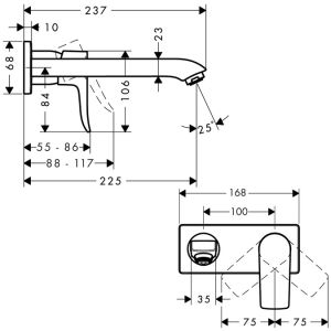 Смеситель Hansgrohe Metris 31086000 для раковины