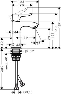 Смеситель Hansgrohe Metris 31088000 для раковины с д/к