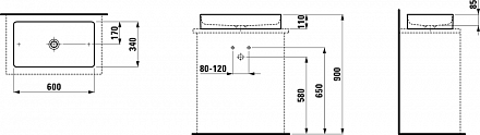 Раковина Laufen LIVING 8.1143.4.000.112.1 60х34
