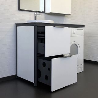 Тумба COMFORTY Лозанна 120 00-00014813, с графитовой столешницей с раковиной Art Inside