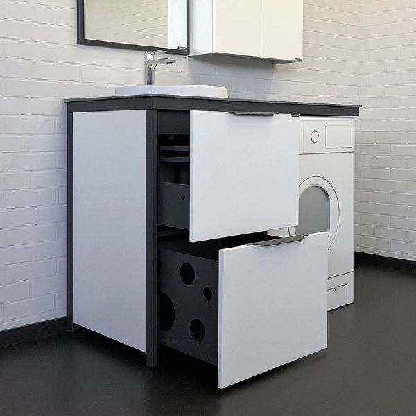 Тумба COMFORTY Лозанна 120 00-00014813, с графитовой столешницей с раковиной Art Inside