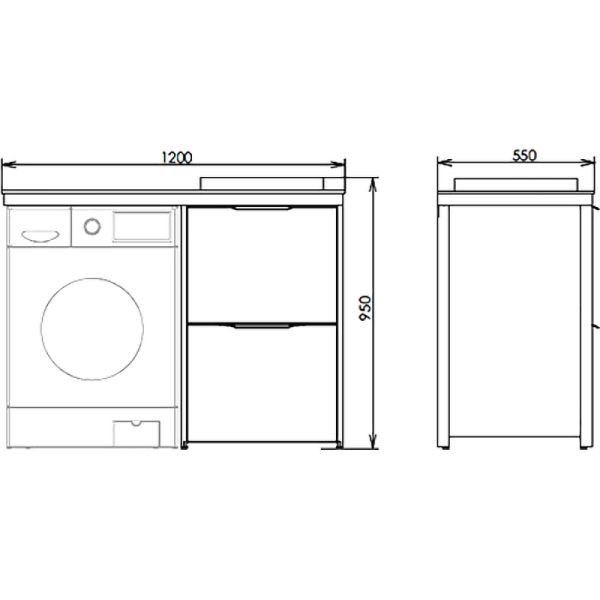 Тумба COMFORTY Лозанна 120 00-00014813, с графитовой столешницей с раковиной Art Inside